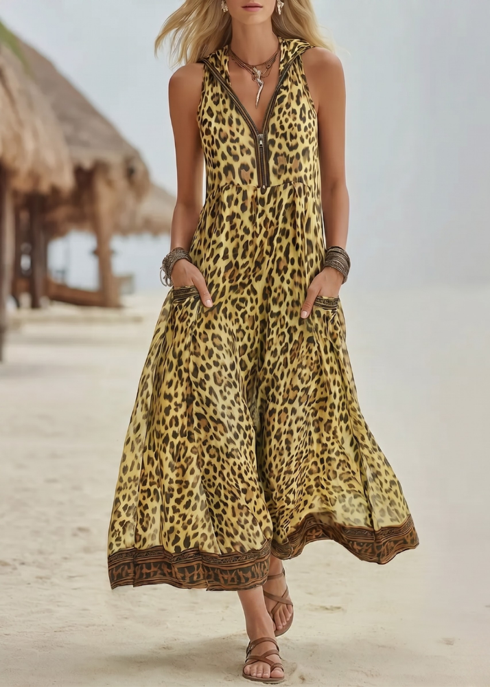 robe bohème léopard élégante