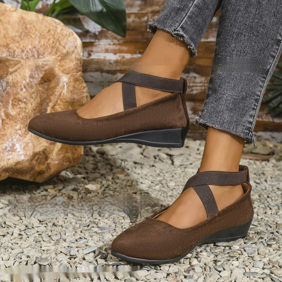 Lina™ | Ballerines à Talon Compensé