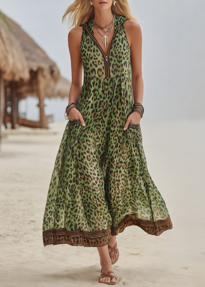robe bohème léopard élégante