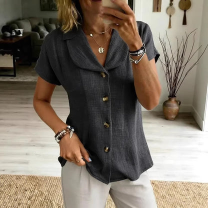 Top Malia Boutonnée Col Châle