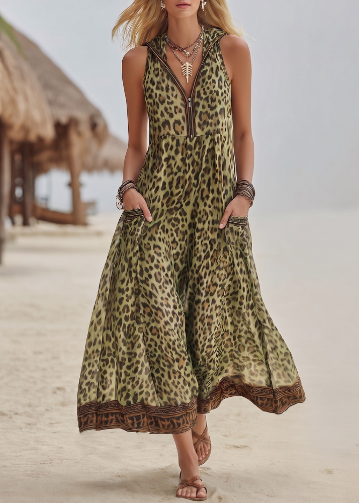 robe bohème léopard élégante