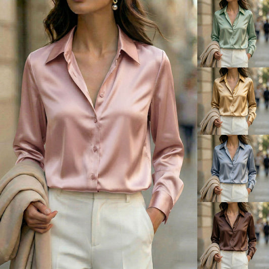 Top Luna Satinée Boutonnée