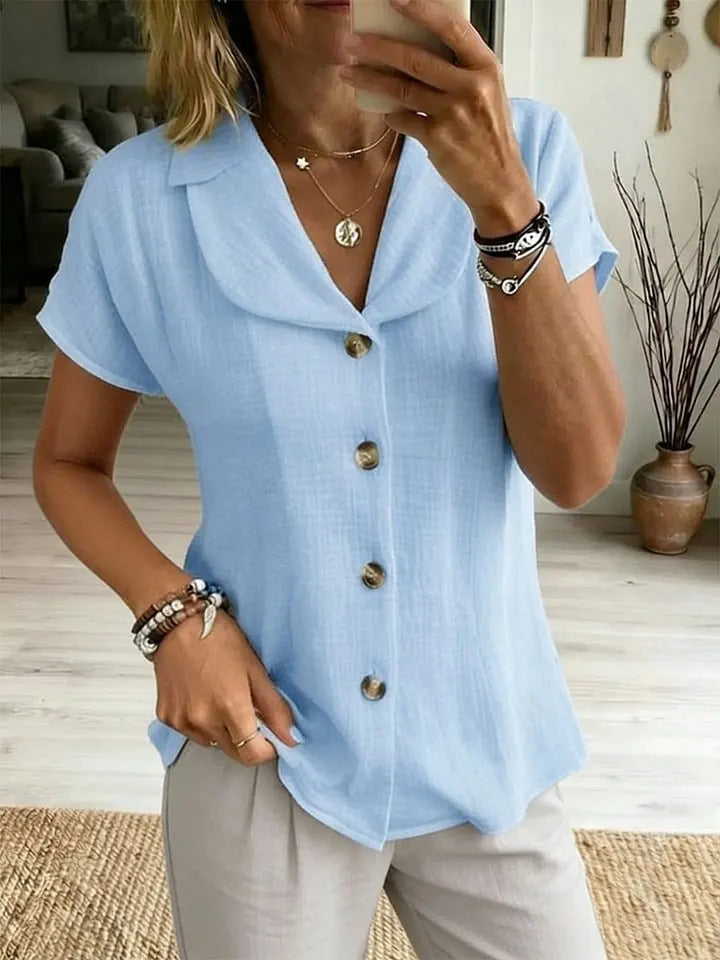 Top Malia Boutonnée Col Châle