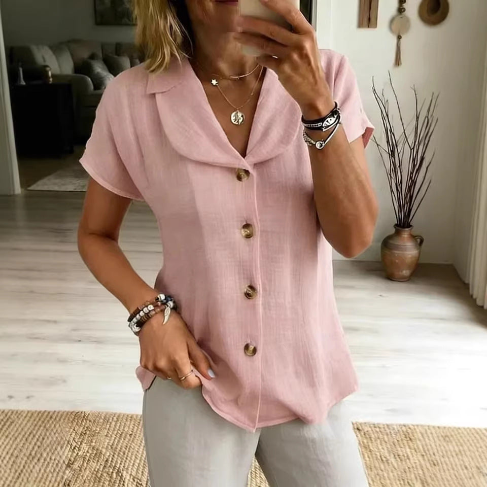 Top Malia Boutonnée Col Châle