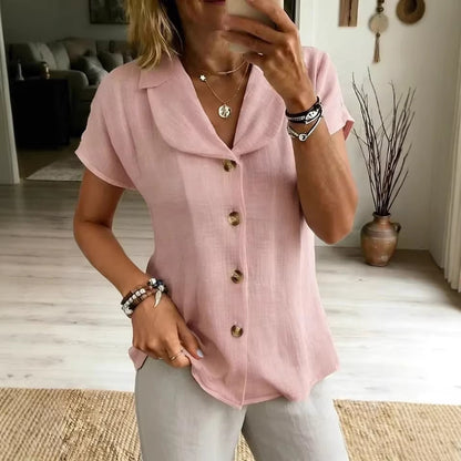 Top Malia Boutonnée Col Châle