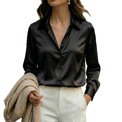 Top Luna Satinée Boutonnée