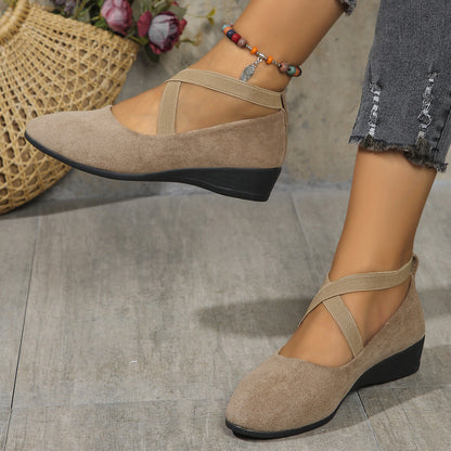 Lina™ | Ballerines à Talon Compensé