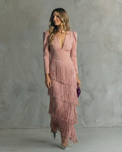 Clara | Robe Élégante à Franges