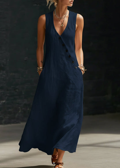 Sophie | Robe Maxi Boutonnée Minimaliste
